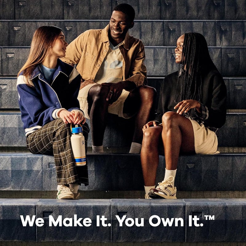 Hydro Flask زجاجة ماء - فولاذ مقاوم للصدأ معزول - غطاء قشة مرن بفم قياسي، غير قابل للتسرب، محكم الإغلاق وقابل لإعادة التعبئة بسعة 21 أونصة باللون الوردي الجامعي - Image 5